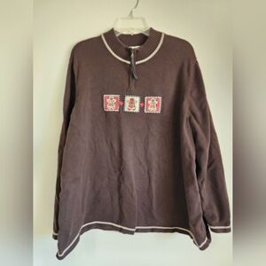 CJ Banks Chocolate Brown Knit Sweater